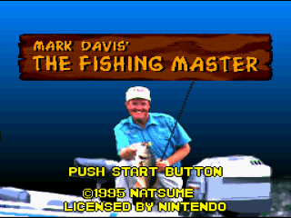 Mark Davis the Fishing Master title screen for Super Nintendo